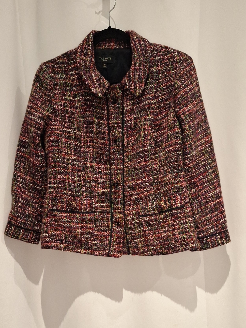 Talbots Pink Multi Tweed Lady Jacket